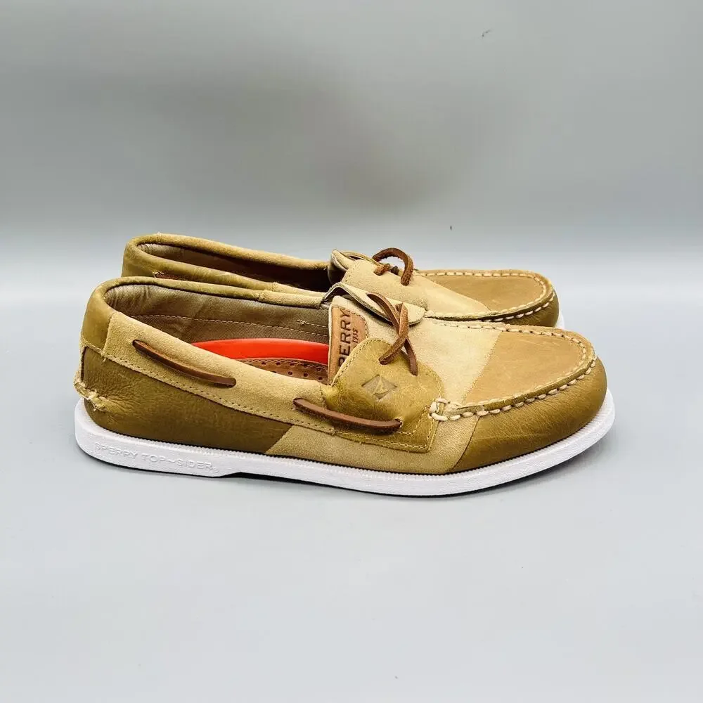 Sperry Shoes Mens 9 Brown Leather Top Sider Boat Moc Toe Casual Comfort Nautical